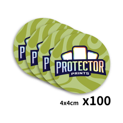 100 stickers (4x4cm) met jouw LOGO - Rond