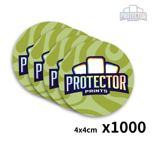 1000 stickers (4x4cm) met jouw LOGO - Rond