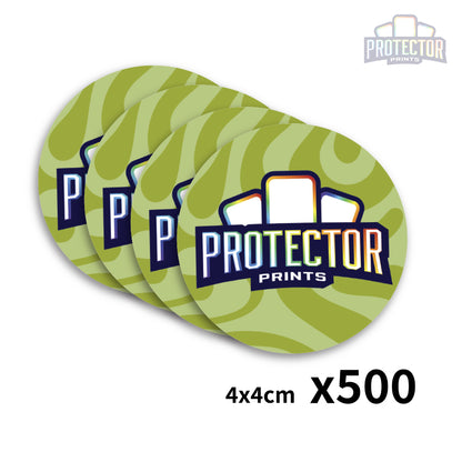 500 stickers (4x4cm) met jouw LOGO - Rond